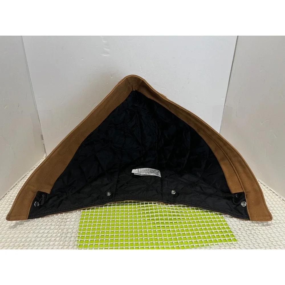 Carhartt Brown Duck Canvas Snap On Replacement Hood Quilt Lined Brown